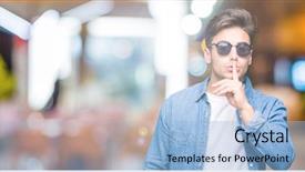  Presentation with special education young adult man - Presentation theme enhanced with sunglasses over isolated background ask background and a light blue colored foreground