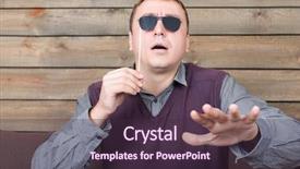  Presentation with 3 d man person - Slide deck having sunglasses represents the blind background and a wine colored foreground