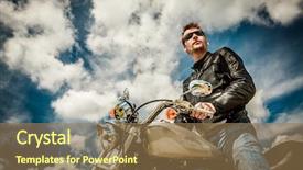  Presentation with leather - Slide deck consisting of beach girl wet sand background and a coral colored foreground