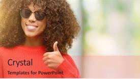  Presentation with african american christianity - Audience pleasing PPT theme consisting of sunglasses smiling broadly showing thumbs backdrop and a red colored foreground