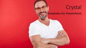  Presentation with cheerful - Presentation consisting of sunglasses standing isolated over red background and a red colored foreground