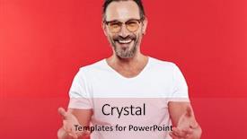  Presentation with cheerful - Audience pleasing theme consisting of sunglasses standing isolated over red backdrop and a red colored foreground