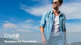  Presentation with blue wave crystal - Colorful slide deck enhanced with daylight on a field backdrop and a light blue colored foreground