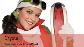  Presentation with young sing woman singing young - PPT layouts with sunglasses winter - portrait of young woman background and a  colored foreground