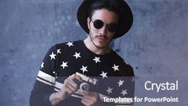  Presentation with young - Amazing slide deck having sunglasses winter - young man posing backdrop and a  colored foreground