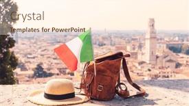  Presentation with bag - PPT theme enhanced with sunhat-bag-and-italian-flag background and a cream colored foreground
