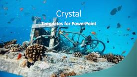  Presentation with leader ship - PPT theme having sunken-ship-in-maldives-surrounded background and a teal colored foreground