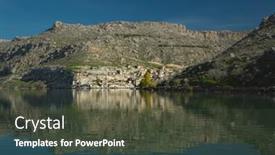  Presentation with turkey - PPT theme featuring sunken-village-halfeti-in-gaziantep background and a tawny brown colored foreground