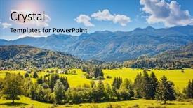  Presentation with national - Audience pleasing slide deck consisting of sunlight dramatic unusual scene slovenia backdrop and a light blue colored foreground