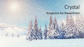  Presentation with snow mountain - Beautiful presentation featuring sunlight dramatic wintry scene backdrop and a light blue colored foreground