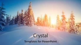  Presentation with happy new year - Audience pleasing slide set consisting of sunlight dramatic wintry scene backdrop and a teal colored foreground