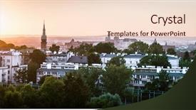  Presentation with arizona sunset view - Audience pleasing presentation consisting of sunlight illuminating side - panoramic view of krakow backdrop and a  colored foreground