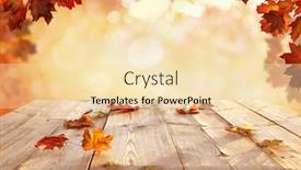  Presentation with autumn leaves falling - Slide deck enhanced with sunlight-in-autumn-forest-beautiful background and a lemonade colored foreground