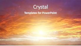  Presentation with filtered sunlight path - Presentation design featuring sunlight in warm summer sky background and a coral colored foreground