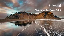  Presentation with south beach - PPT layouts enhanced with sunlight-on-vestrahorn-stokksnes-peninsula background and a violet colored foreground
