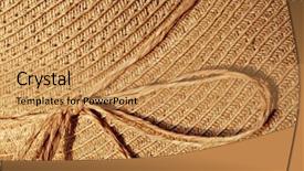  Presentation with woven - Theme featuring sunlight-on-woven-straw-hat background and a coral colored foreground