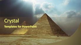  Presentation with ancient egypt - PPT theme enhanced with ancient egypt perameds - sunlight over grate giza pyramids background and a tawny brown colored foreground
