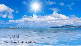  Presentation with paradise - Colorful presentation theme enhanced with sunlight-paradise backdrop and a light blue colored foreground