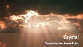  Presentation with breaking through - Presentation theme having sunlight rays breaking background and a coral colored foreground