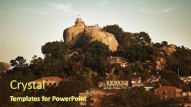  Presentation with sunlight - Amazing slide set having sunlight-rock-in-gulangyu-island backdrop and a wine colored foreground