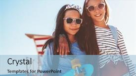  Presentation with old style - Colorful slide deck enhanced with sunlight urban style pre teen backdrop and a light blue colored foreground