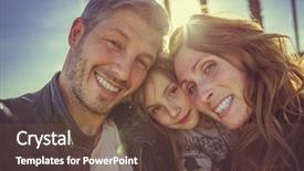  Presentation with members - Colorful theme enhanced with sunlit sefie of family members backdrop and a tawny brown colored foreground