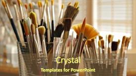  Presentation with artist - Amazing presentation having sunlit studio closeup with shallow backdrop and a tawny brown colored foreground