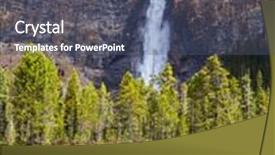 Presentation with falls - Beautiful theme featuring sunny autumn day in yoho national park grand falls takakkaw formed by melting glacier backdrop and a gray colored foreground