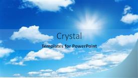  Presentation with sky sun - Cool new slide set with sunny-background-blue-sky backdrop and a light blue colored foreground