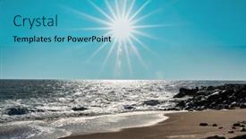  Presentation with sand ocean - PPT theme featuring sunny-beach-by-the-atlantic and a  colored foreground