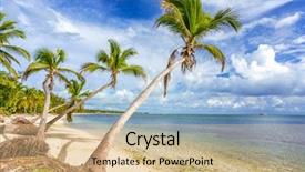  Presentation with dominican republic - Colorful presentation design enhanced with sunny beach in dominican republic backdrop and a coral colored foreground