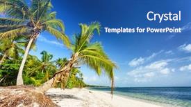  Presentation with republic dominican - Audience pleasing slide set consisting of sunny beach in dominican republic backdrop and a ocean colored foreground