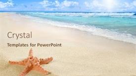  Presentation with starfish - Slide set having sunny beach with starfish background and a lemonade colored foreground