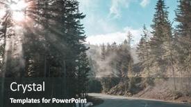  Presentation with sunrise - PPT theme with sunny-beams-in-forest background and a  colored foreground