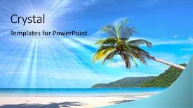  Presentation with tropical - Cool new presentation with sunny beautiful tropical beach backdrop and a light blue colored foreground
