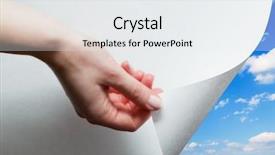  Presentation with reveal - PPT theme with paper corner to uncover reveal background and a white colored foreground