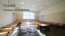 Presentation with classroom - Colorful PPT theme enhanced with sunny classroom with rows backdrop and a light gray colored foreground