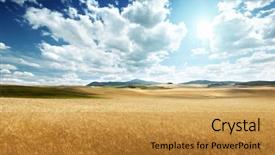  Presentation with italy puzzle - Slide set consisting of sunny day - barley hills tuscany italy background and a gold colored foreground