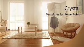  Presentation with room - Cool new PPT theme with sunny day - interior of beautiful modern room backdrop and a  colored foreground