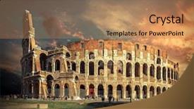  Presentation with italy history - Slides enhanced with sunny day - roman coliseu background and a coral colored foreground