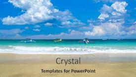  Presentation with bali - Slide set having sunny-day-at-kuta-beach background and a coral colored foreground