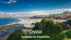  Presentation with queensland - Slide set having sunny day at sandy king background and a tawny brown colored foreground