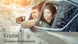  Presentation with black father - Cool new slides with sunny day at winter backdrop and a light gray colored foreground