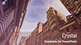  Presentation with apartment buildings - Beautiful slides featuring sunny day in midtown manhattan backdrop and a tawny brown colored foreground