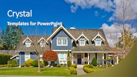  Presentation with luxury house - Beautiful slide set featuring sunny day in vancouver canada backdrop and a teal colored foreground