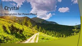  Presentation with clear sunny day rural landscape - PPT layouts having sunny day is in mountain background and a light blue colored foreground