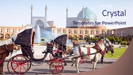  Presentation with horses - Beautiful slides featuring sunny day isfahan iran backdrop and a sky blue colored foreground