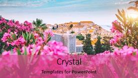  Presentation with earth day - Audience pleasing presentation theme consisting of sunny day location place croatia backdrop and a coral colored foreground