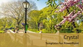  Presentation with new york city - Colorful slide set enhanced with sunny day new york city backdrop and a gold colored foreground