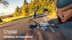  Presentation with road bike in mountains - Beautiful theme featuring sunny day shot from behind backdrop and a violet colored foreground